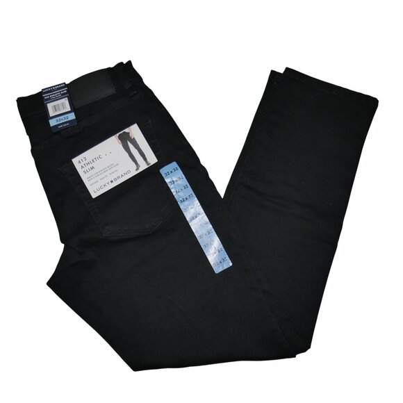 Lucky Brand 412 Athletic Fit Slim Jean Pants Black Mens Size 32x32 Stretch NWT - Picture 14 of 15